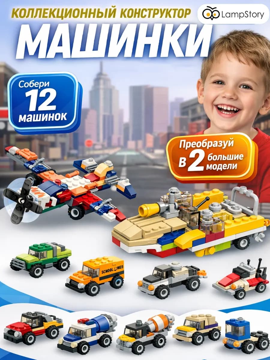 Конструктор набор Машинки совместим с Lego - фото 1