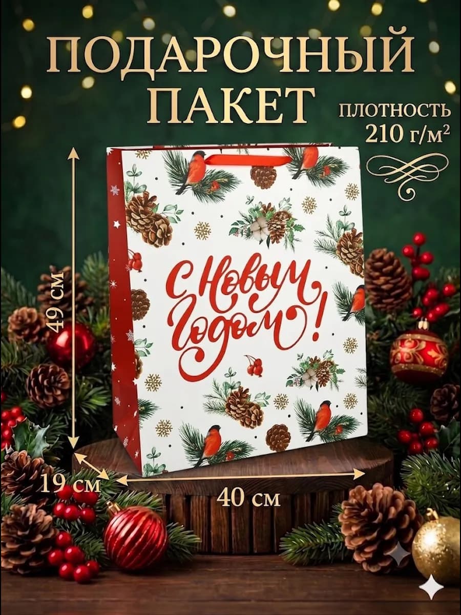 Подарочный новогодний большой пакет