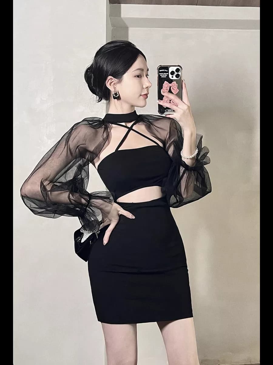 Платье двойка нарядное со съемными рукавами