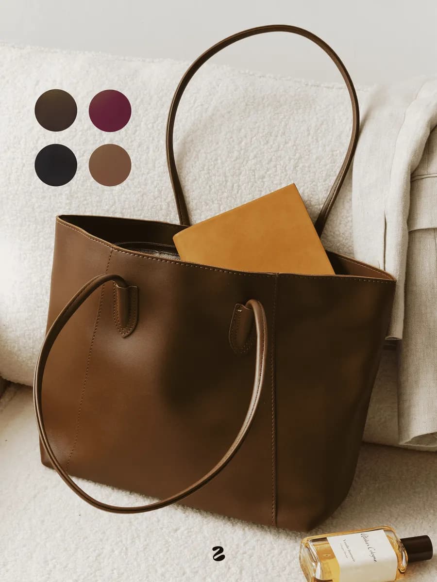 Сумка большая на плечо кожаная для учебы а4 тоут с ручками