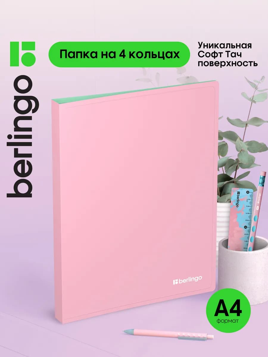 Папка на кольцах для документов и файлов, А4