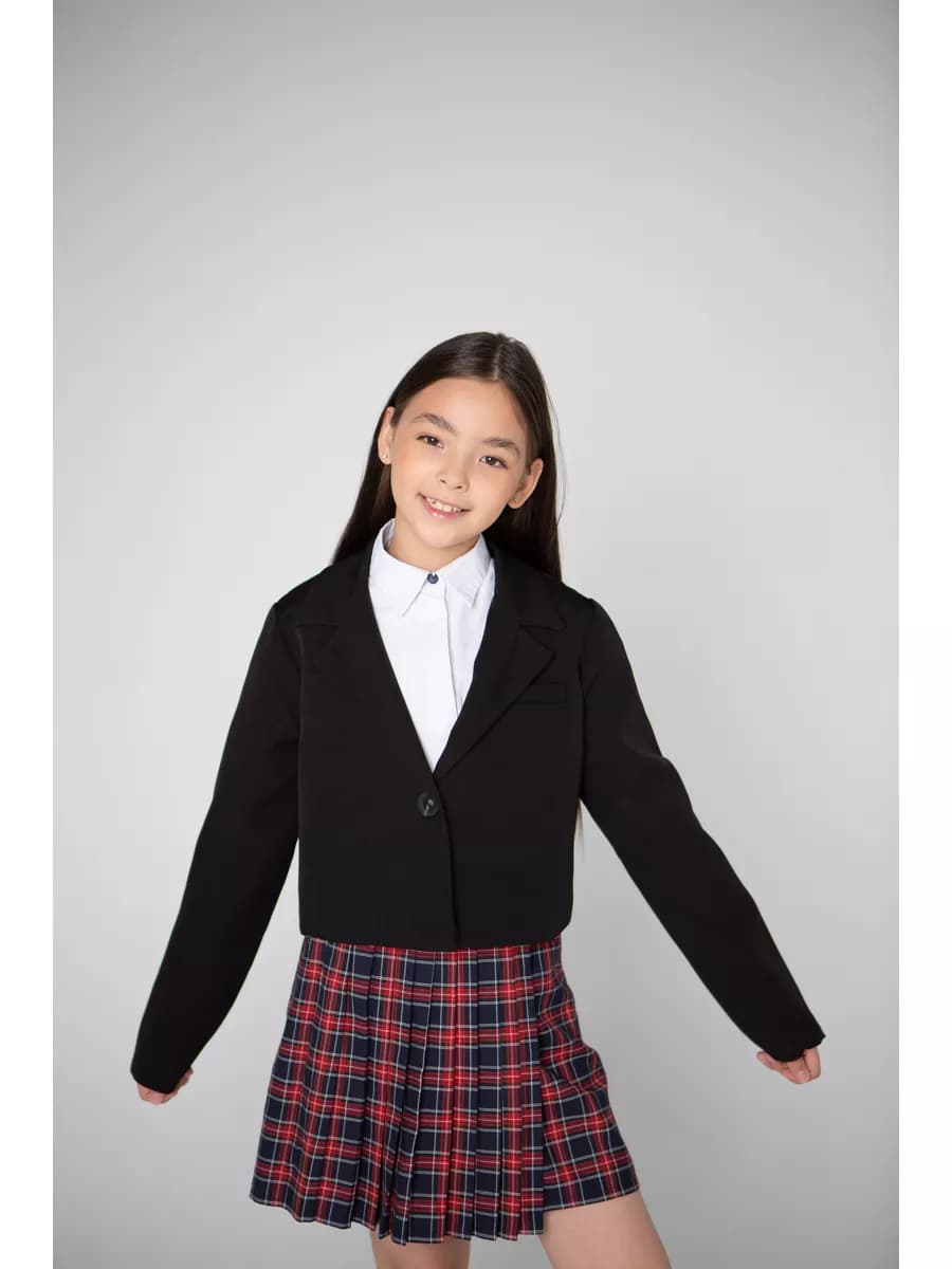 пиджак укороченный для девочек подростков жакет школьный