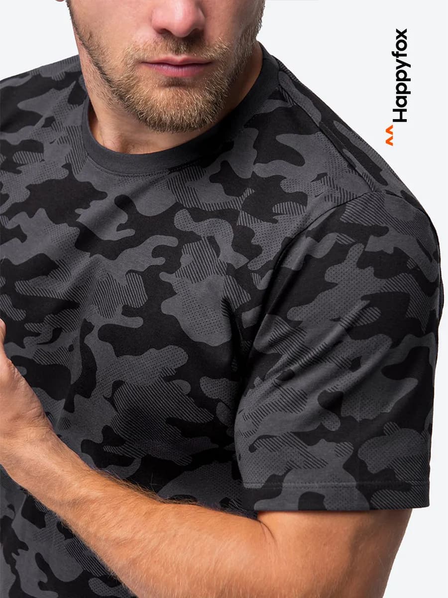 Футболка с принтом камуфляж хлопковая тактическая