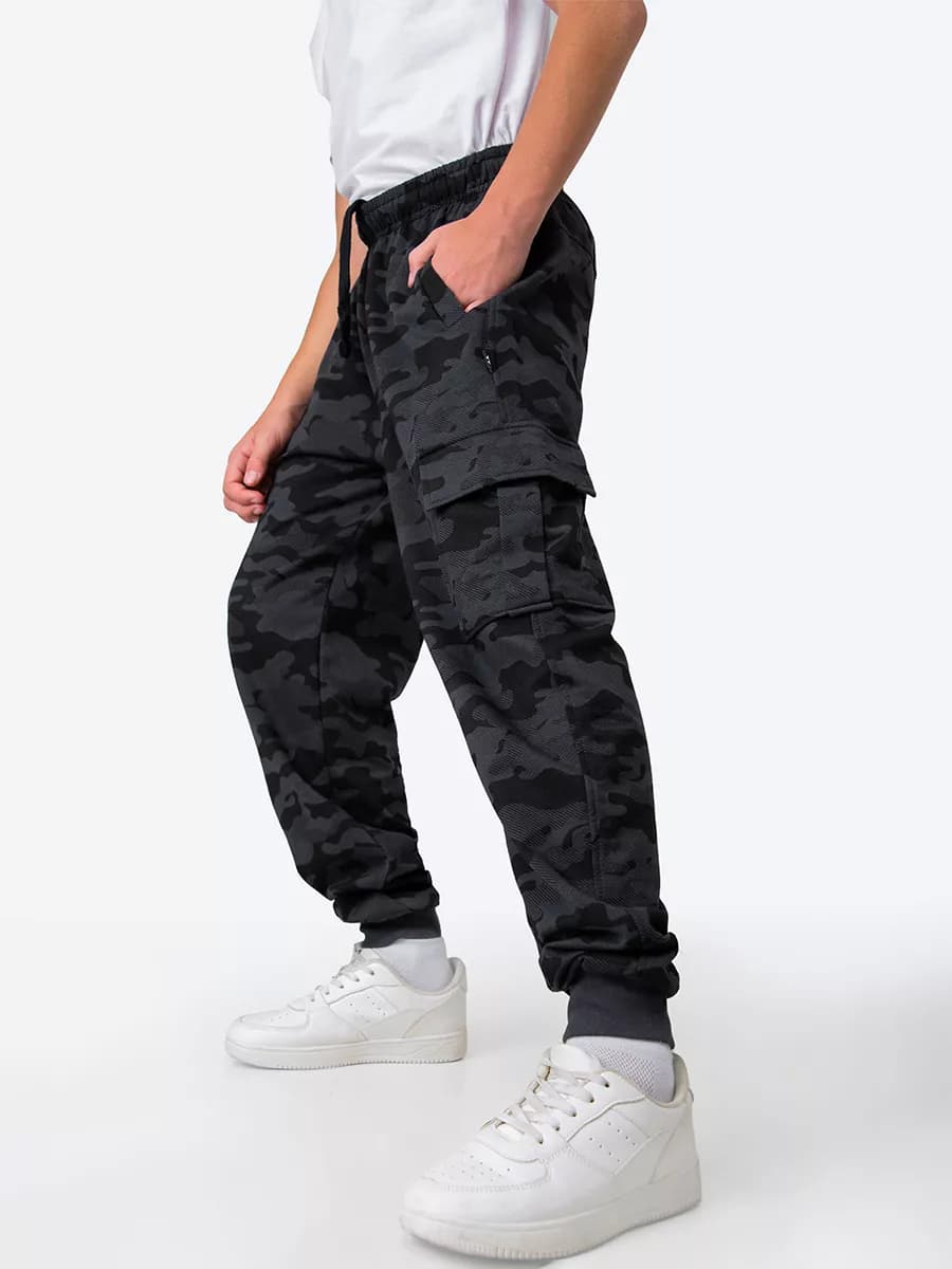 Брюки оверсайз спортивные джоггеры с принтом камуфляж