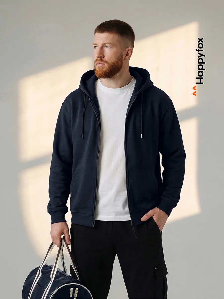Толстовка на молнии зипка с капюшоном из футера трехнитки