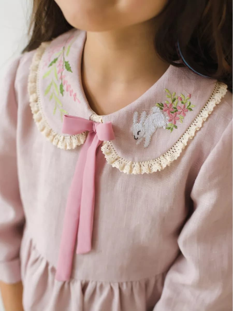 Платье 100% лен с вышивкой - фото 1