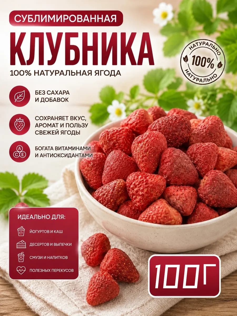 Клубника сублимированная натуральная 100г