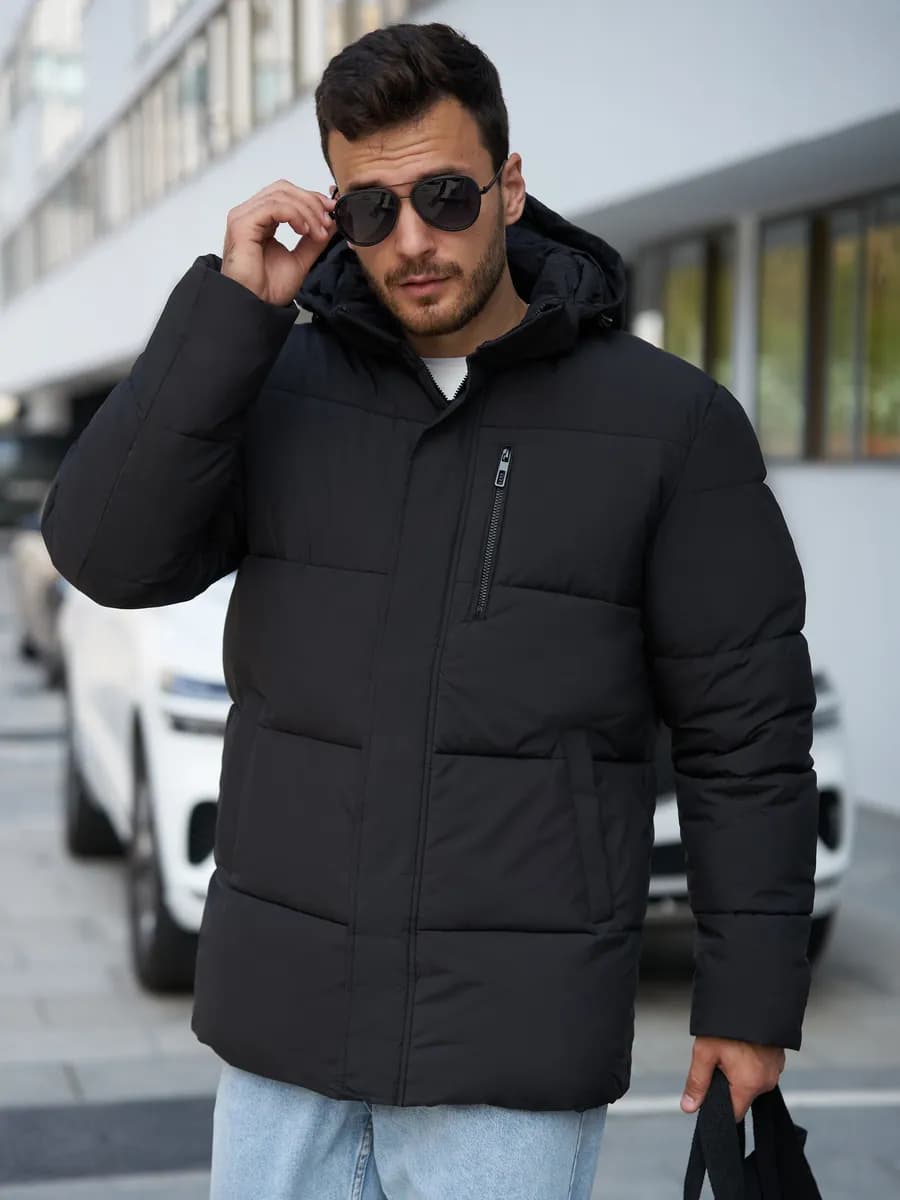 Куртка теплая стеганая с капюшоном