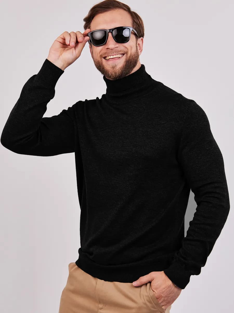 Водолазка с горлом хлопковая трикотажная кофта