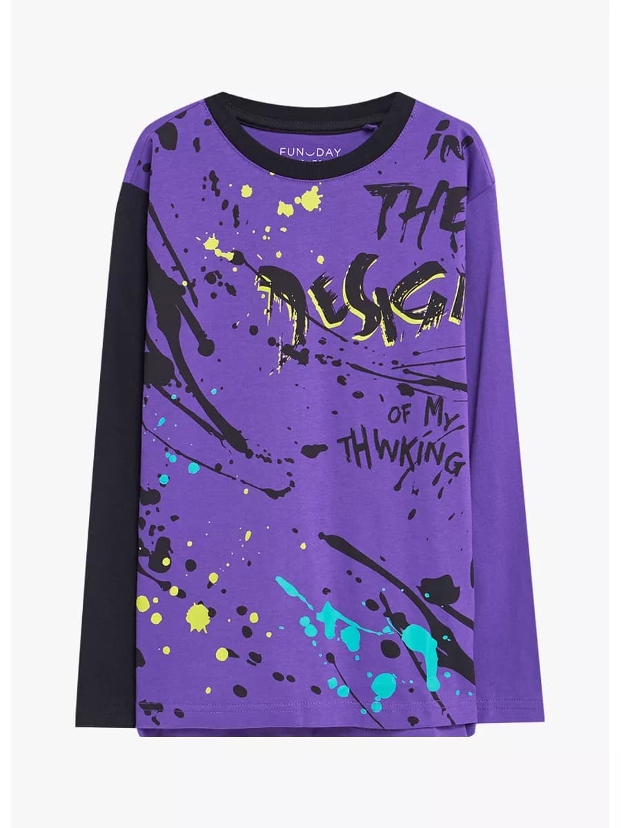 Лонгслив яркий с принтом