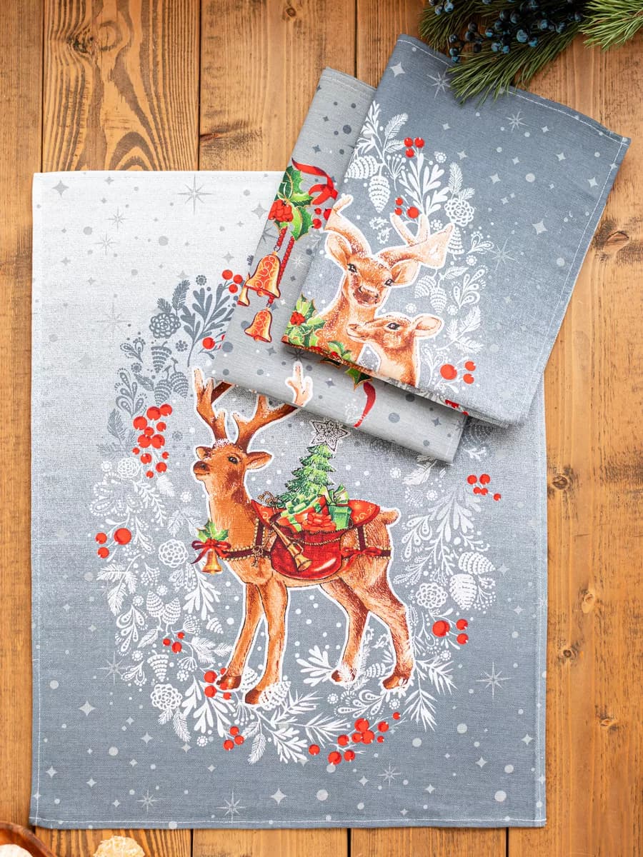 Полотенца кухонные набор 3 шт 60х47 см рогожка