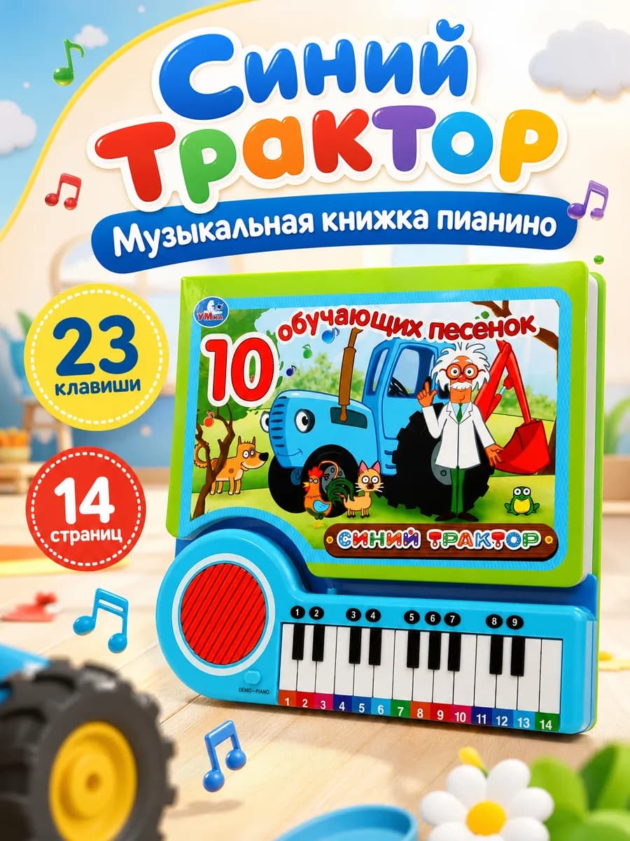 Музыкальная книжка для малышей Синий Трактор книга игрушка