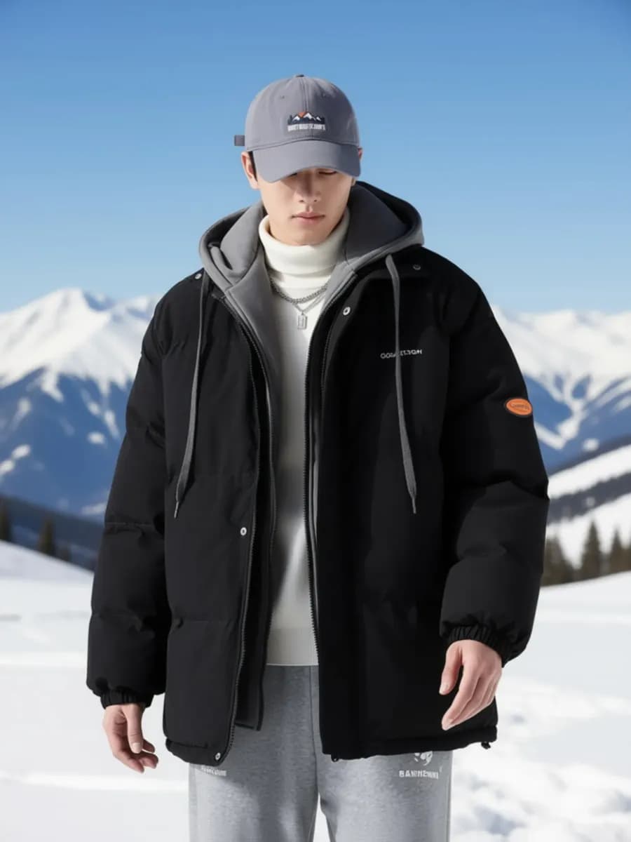 Куртка с тканевым капюшоном