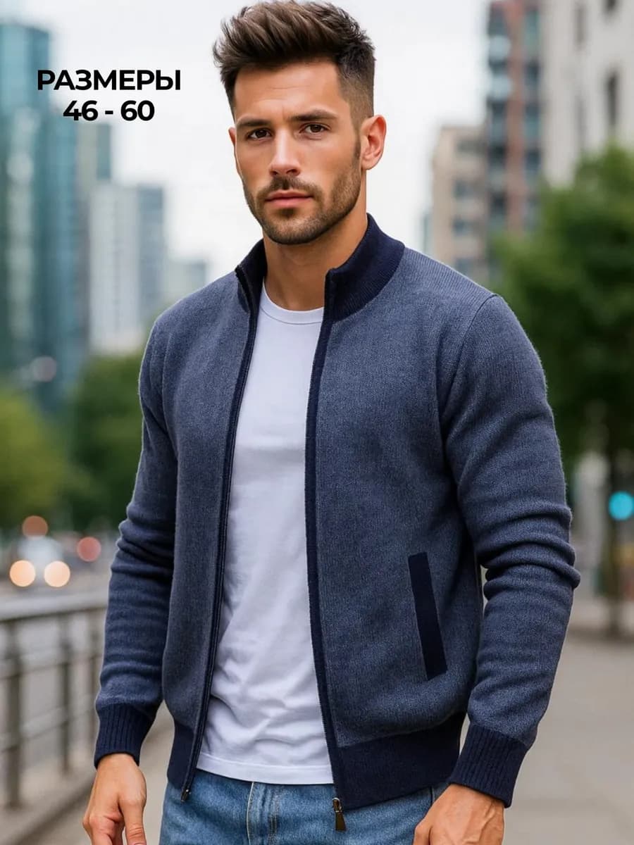 Свитер на молнии кофта вязаная джемпер