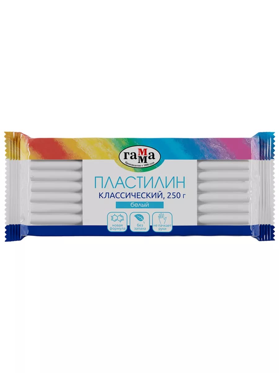 Пластилин Гамма"Классический", белый, 250 г