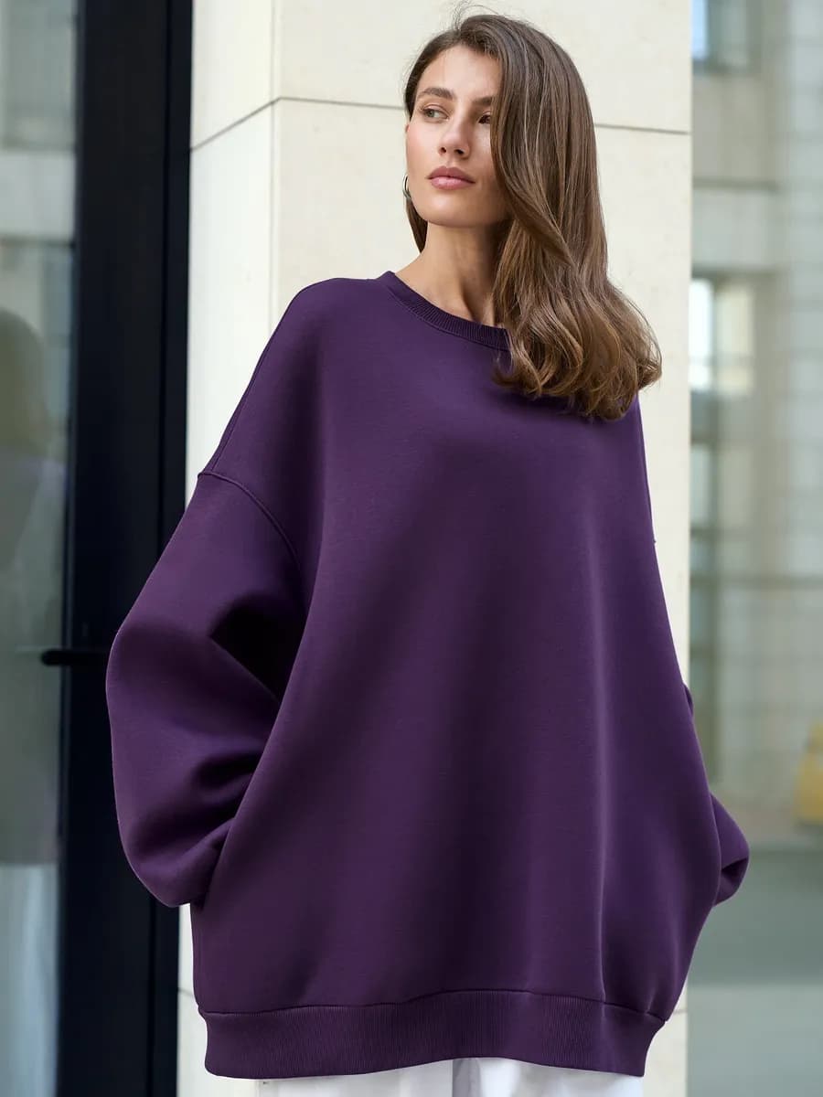 Свитшот оверсайз удлиненный теплый с начесом Lover