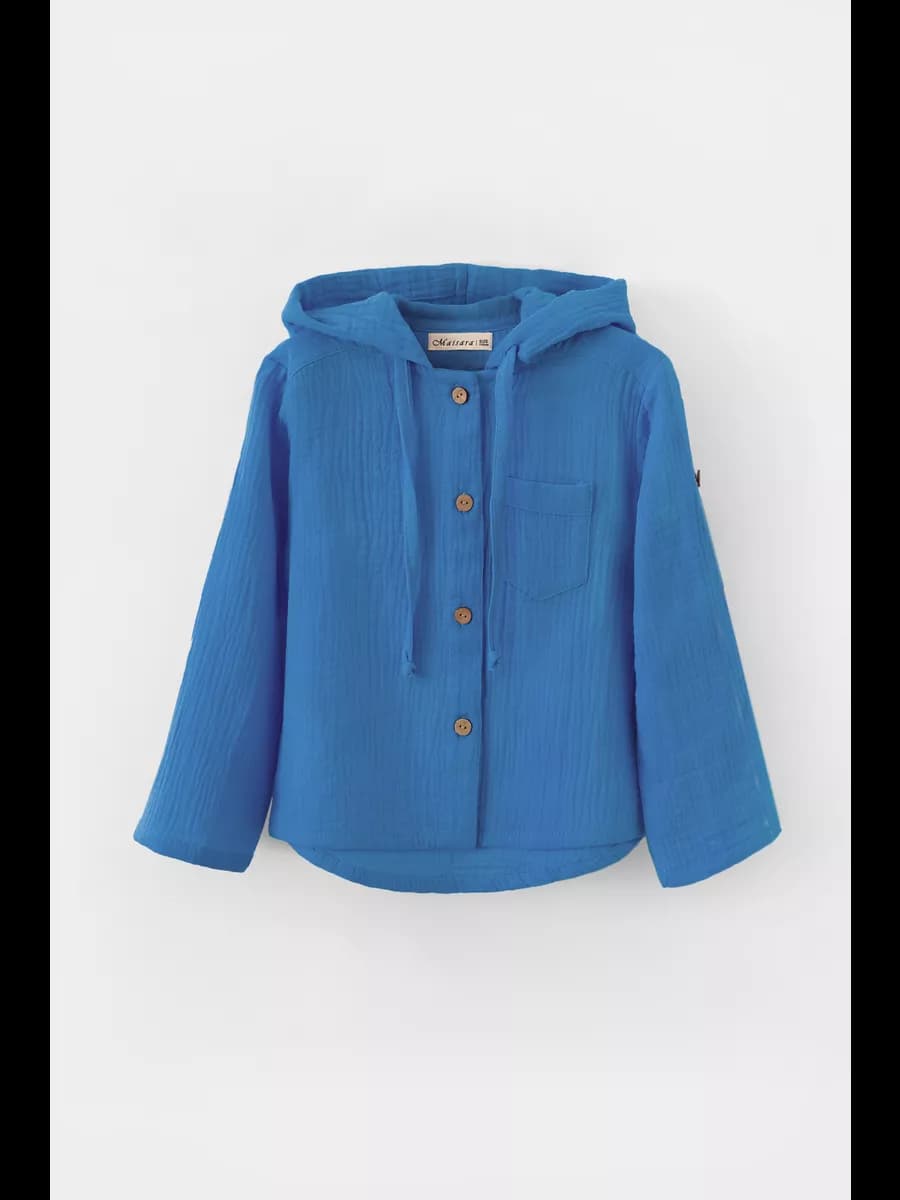 Муслиновая рубашка с капюшоном