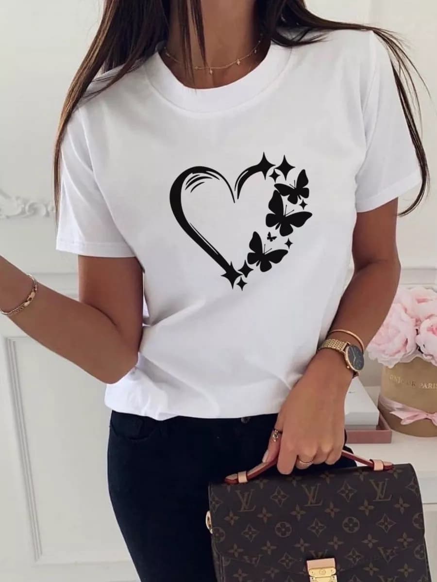 Футболка с принтом хлопок