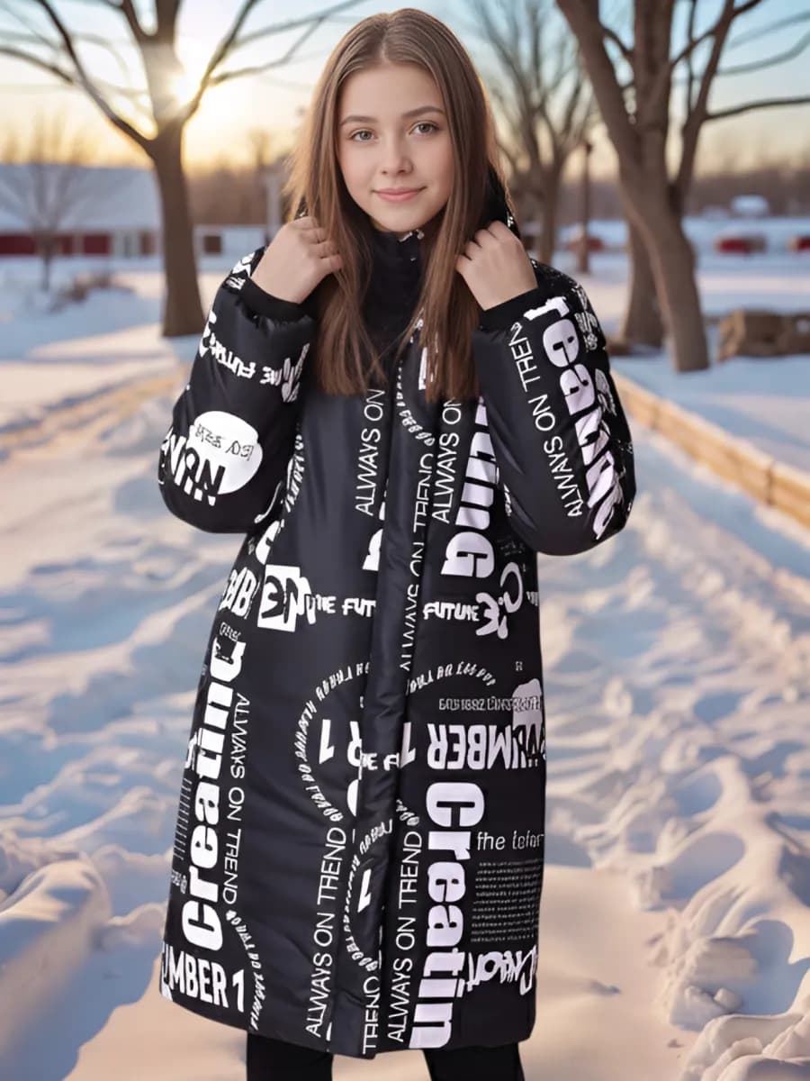 Пальто зимнее на флисе для подростка