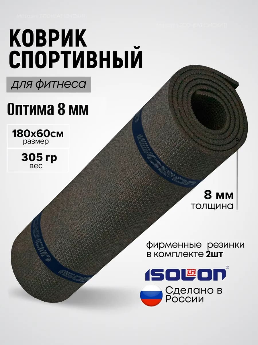 Коврик спортивный для фитнеса 8 мм