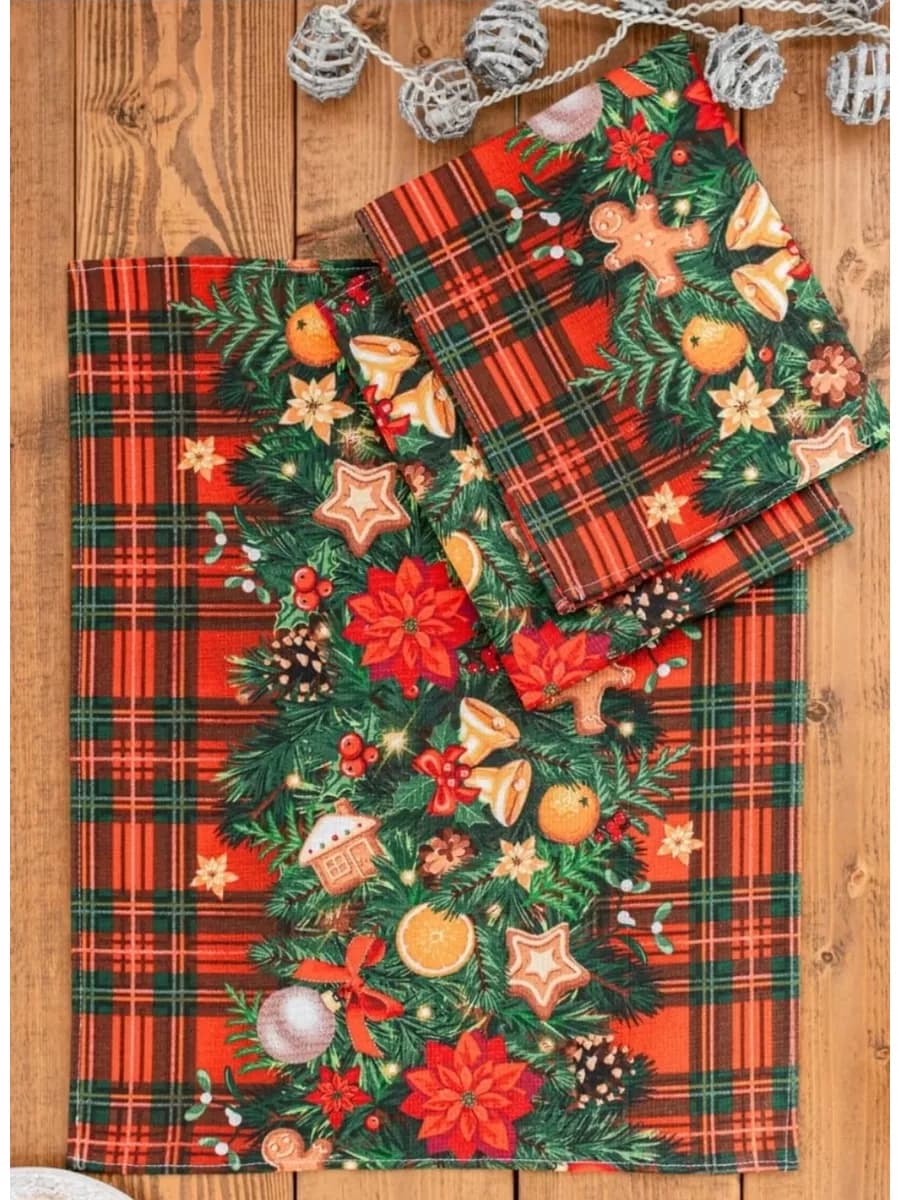 Полотенца кухонные набор 3 шт 60х47 см вафельные