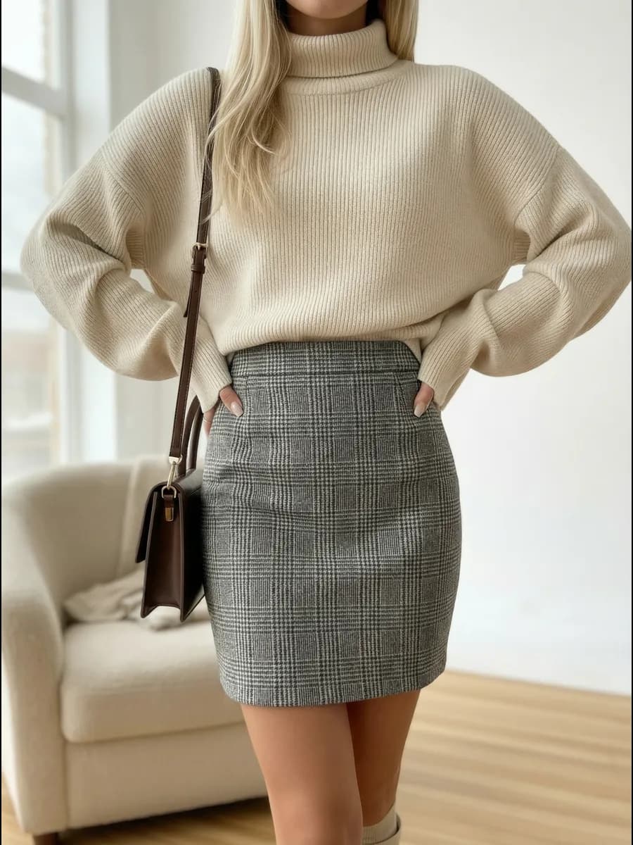 Юбка короткая карандаш мини теплая офисная