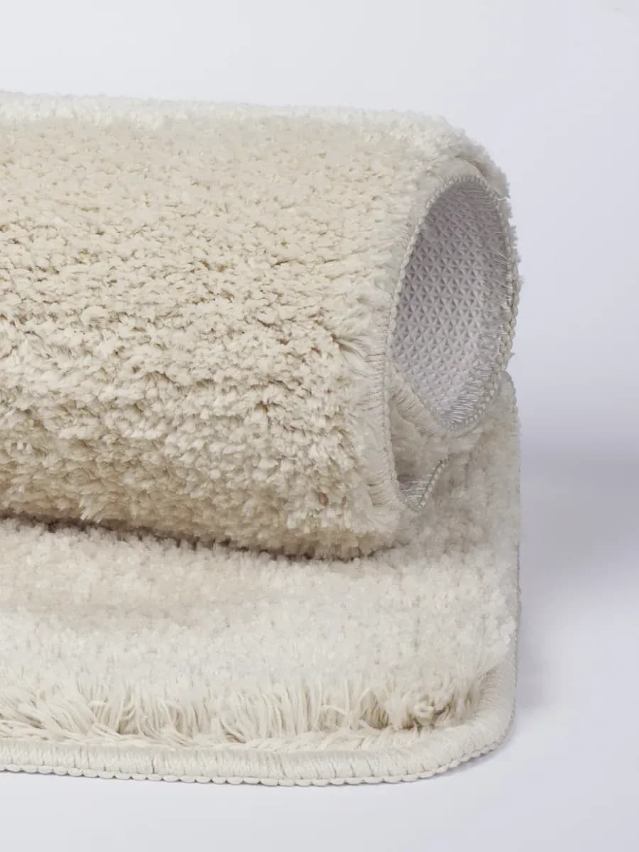 Коврик для ванной комнаты и туалета бежевый 50x80 пушистый