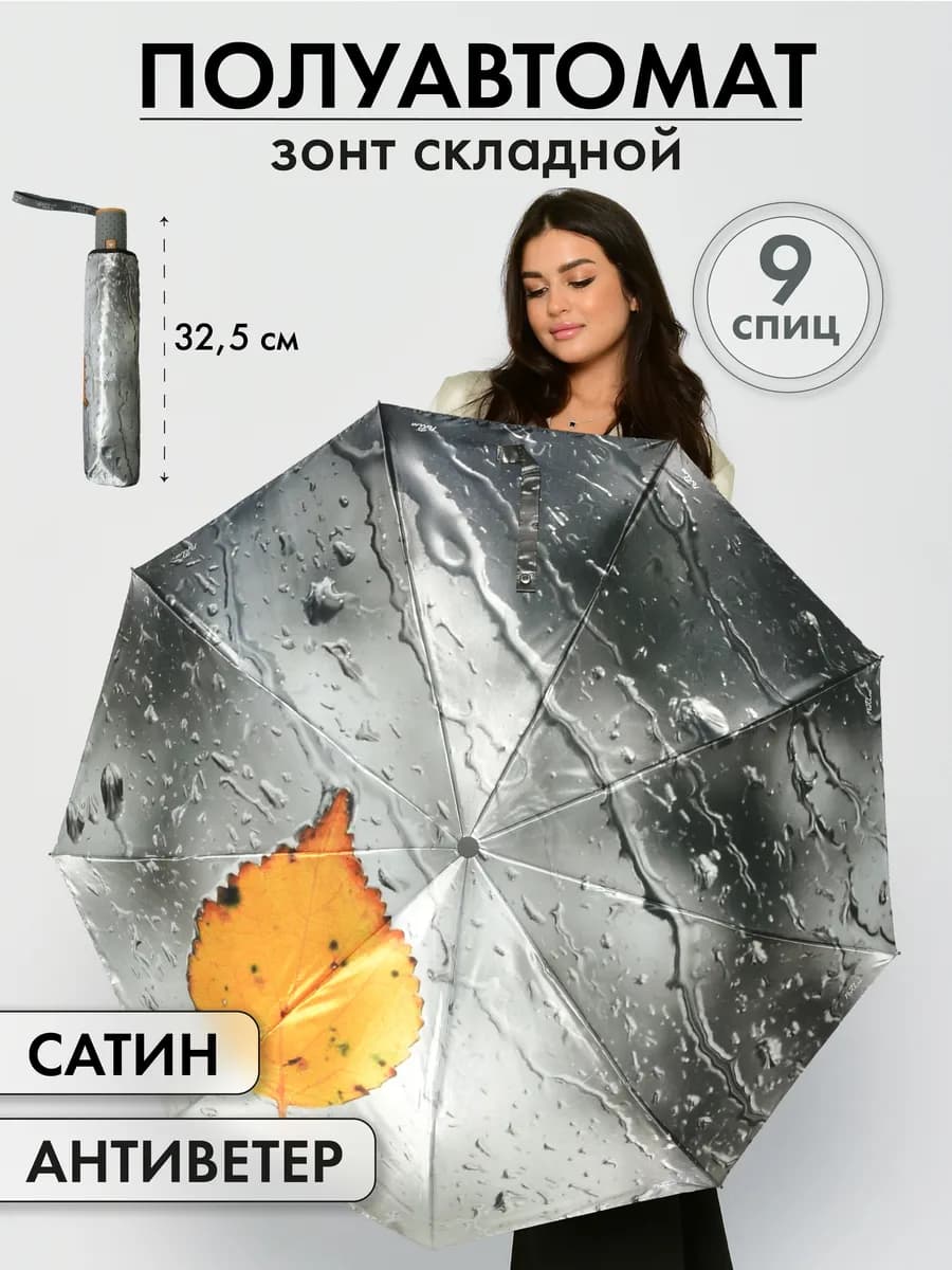 Зонт полуавтомат антиветер складной