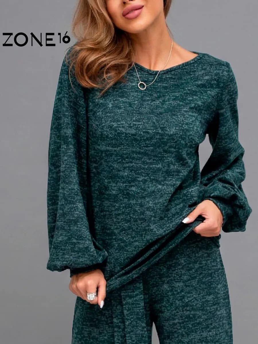 Костюм брючный трикотажный палаццо в офис