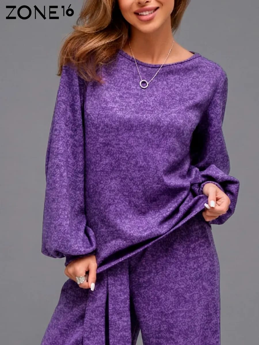 Костюм брючный трикотажный палаццо в офис