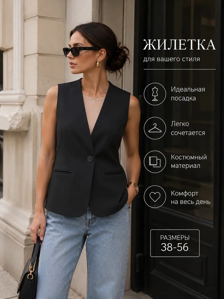 Жилетка костюмная для офиса