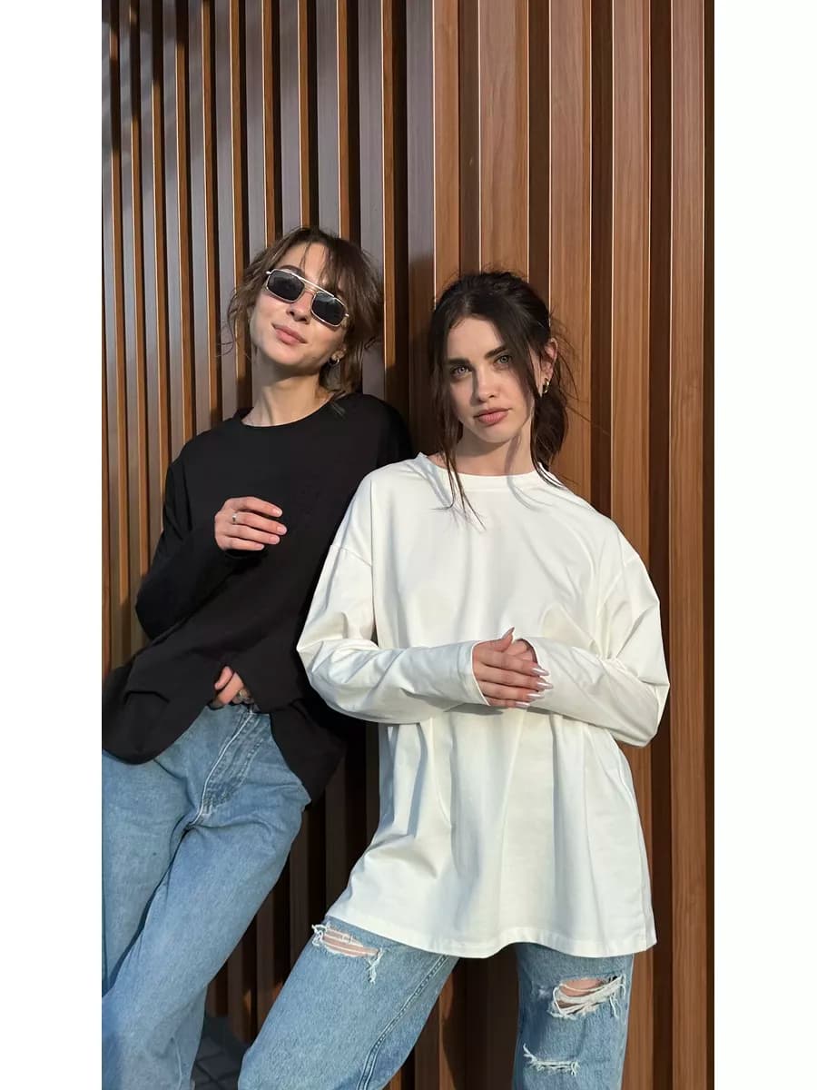 Лонгслив BIG свободный хлопковый оверсайз - фото 1