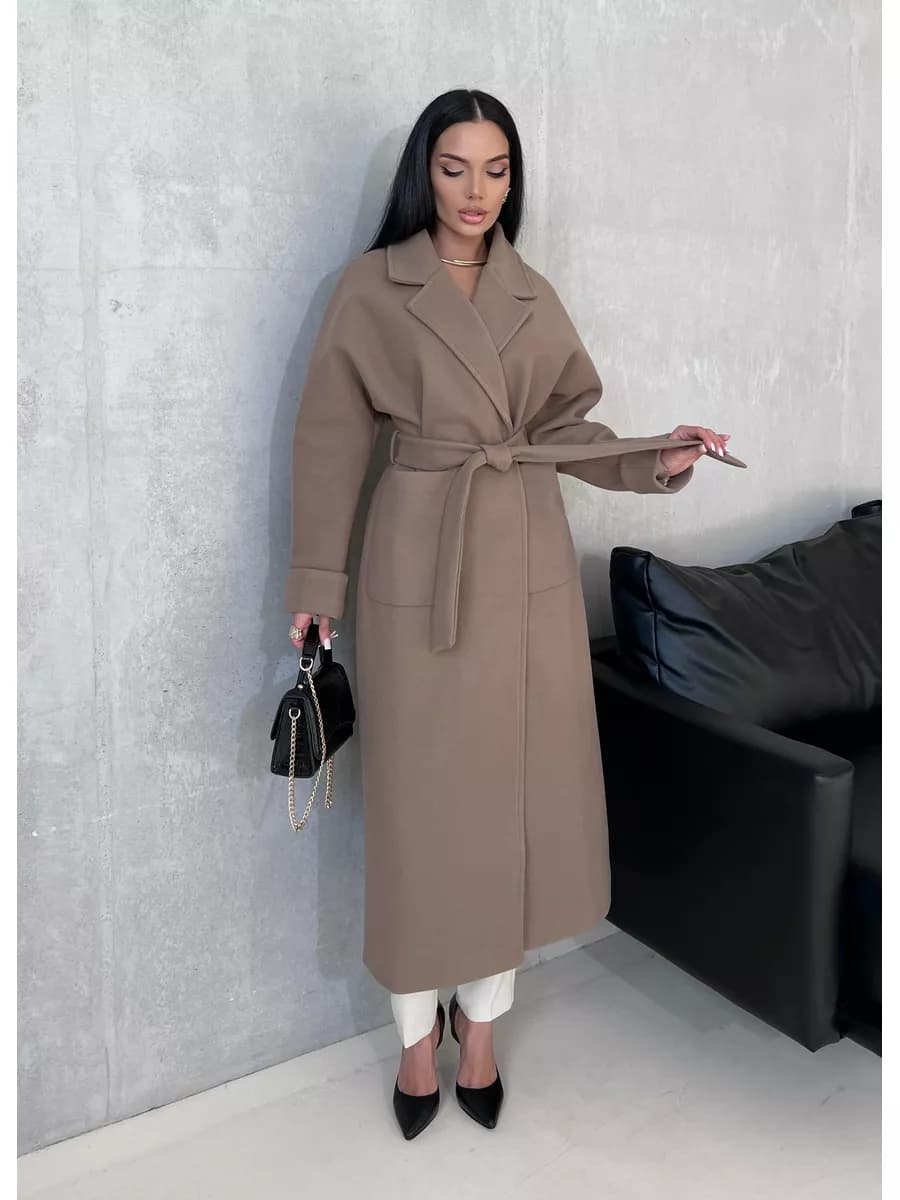 Пальто демисезонное на запах - фото 1