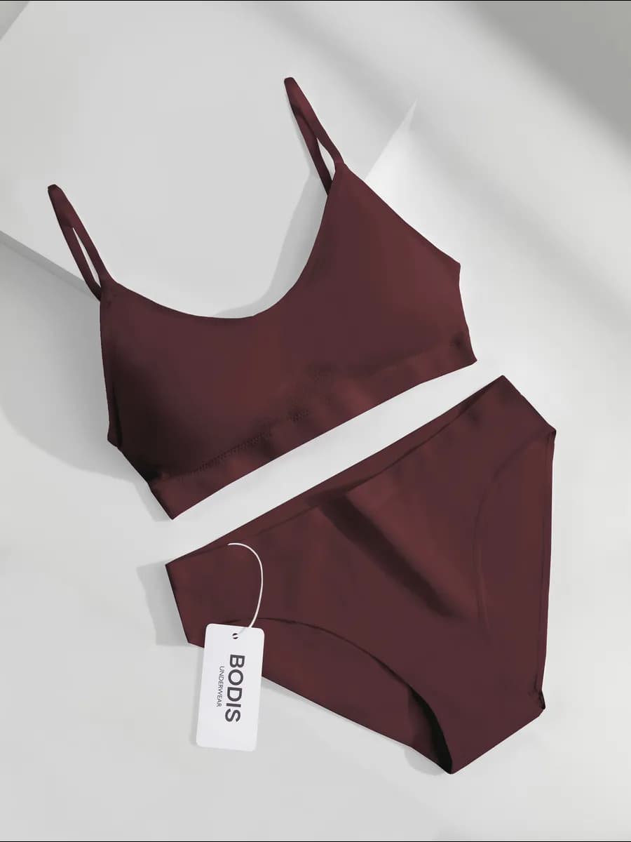 Нижнее белье комплект бесшовное с топом и трусами - фото 1