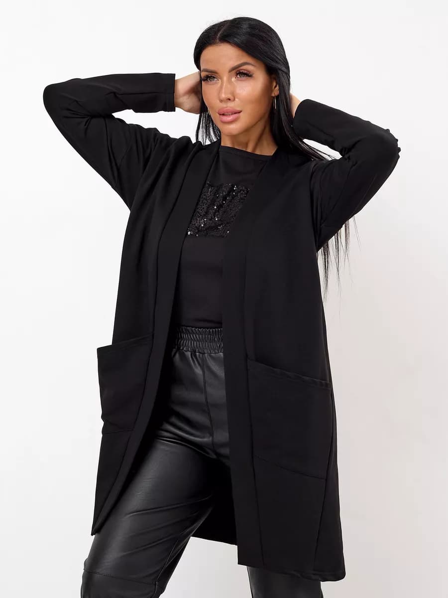 Кардиган удлиненный больших размеров