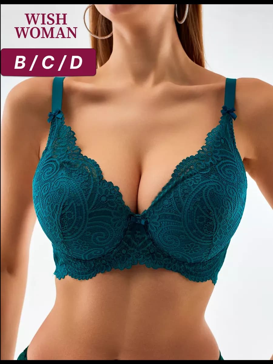 Бюстгальтер пушап кружевной большие размеры