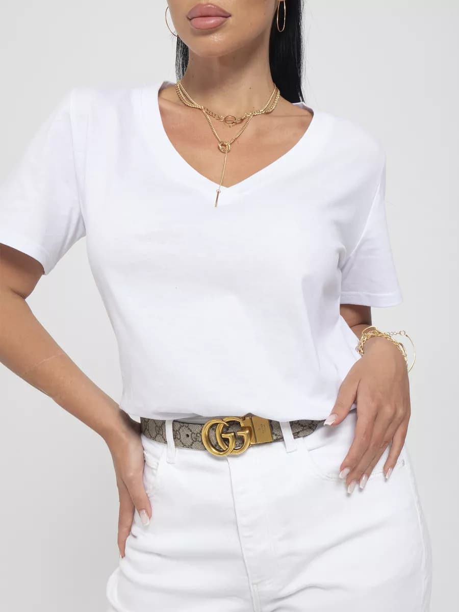 Футболка женская базовая однотонная летняя - фото 1