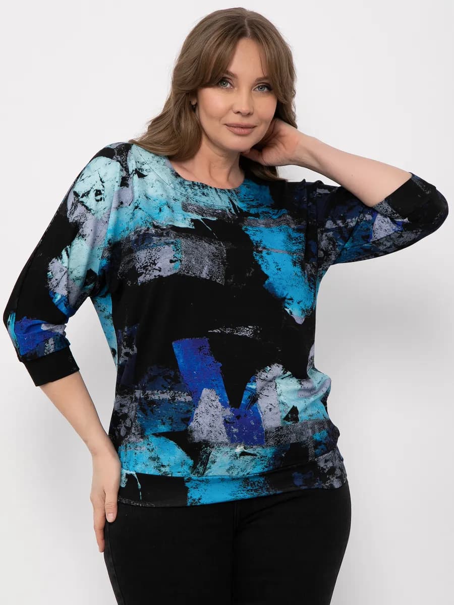 Джемпер блузка больших размеров трикотажная