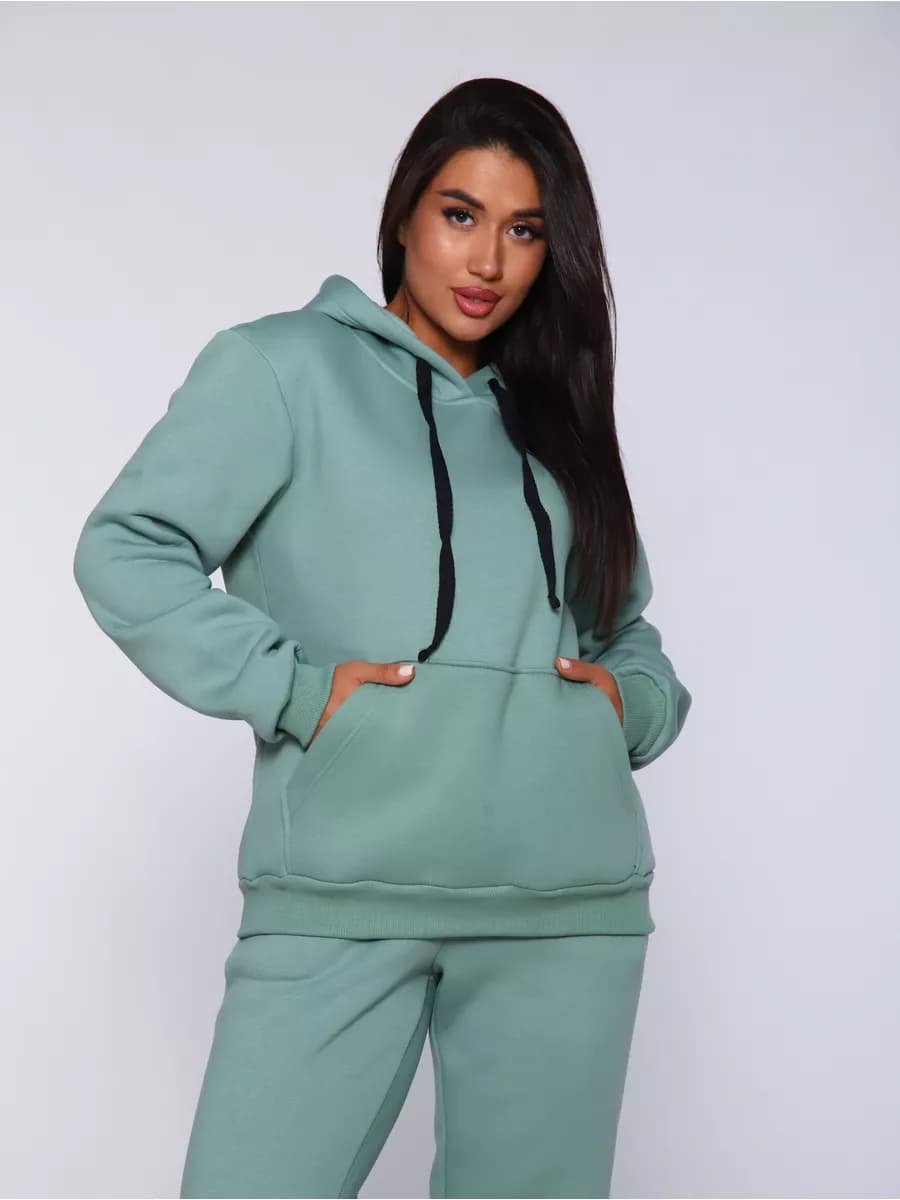 Спортивный костюм новогодний теплый с начесом оверсайз - фото 1