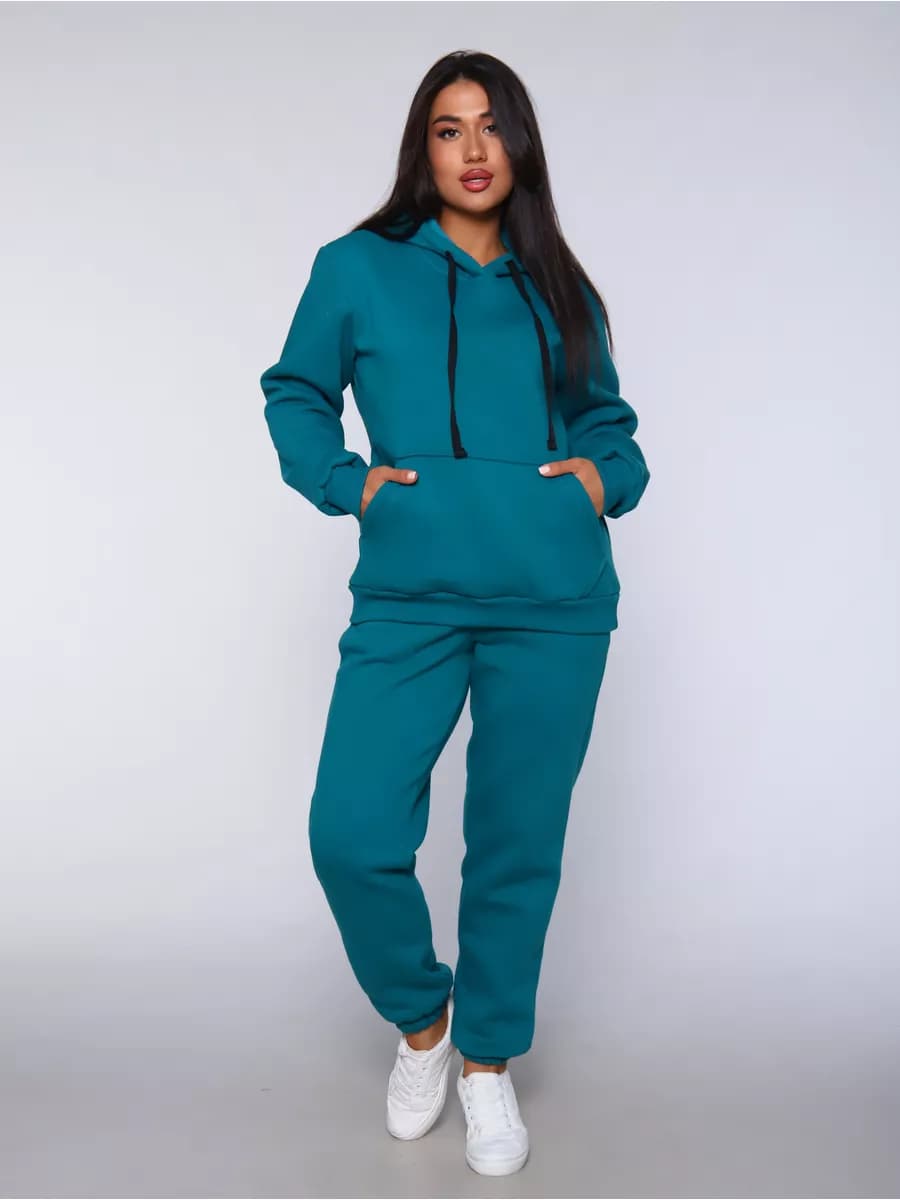 Спортивный костюм новогодний теплый с начесом оверсайз