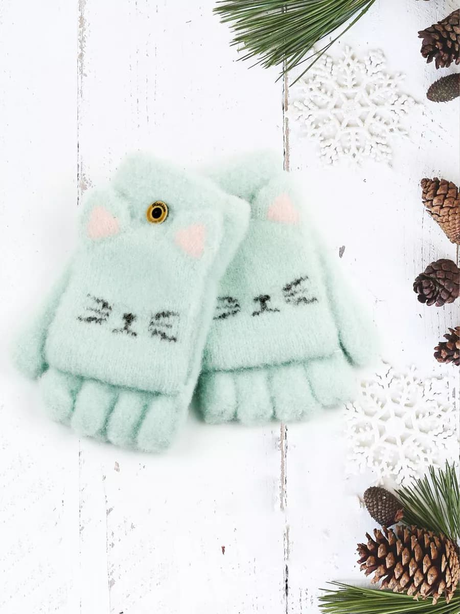 Митенки-перчатки-варежки без пальцев (5-8 лет)