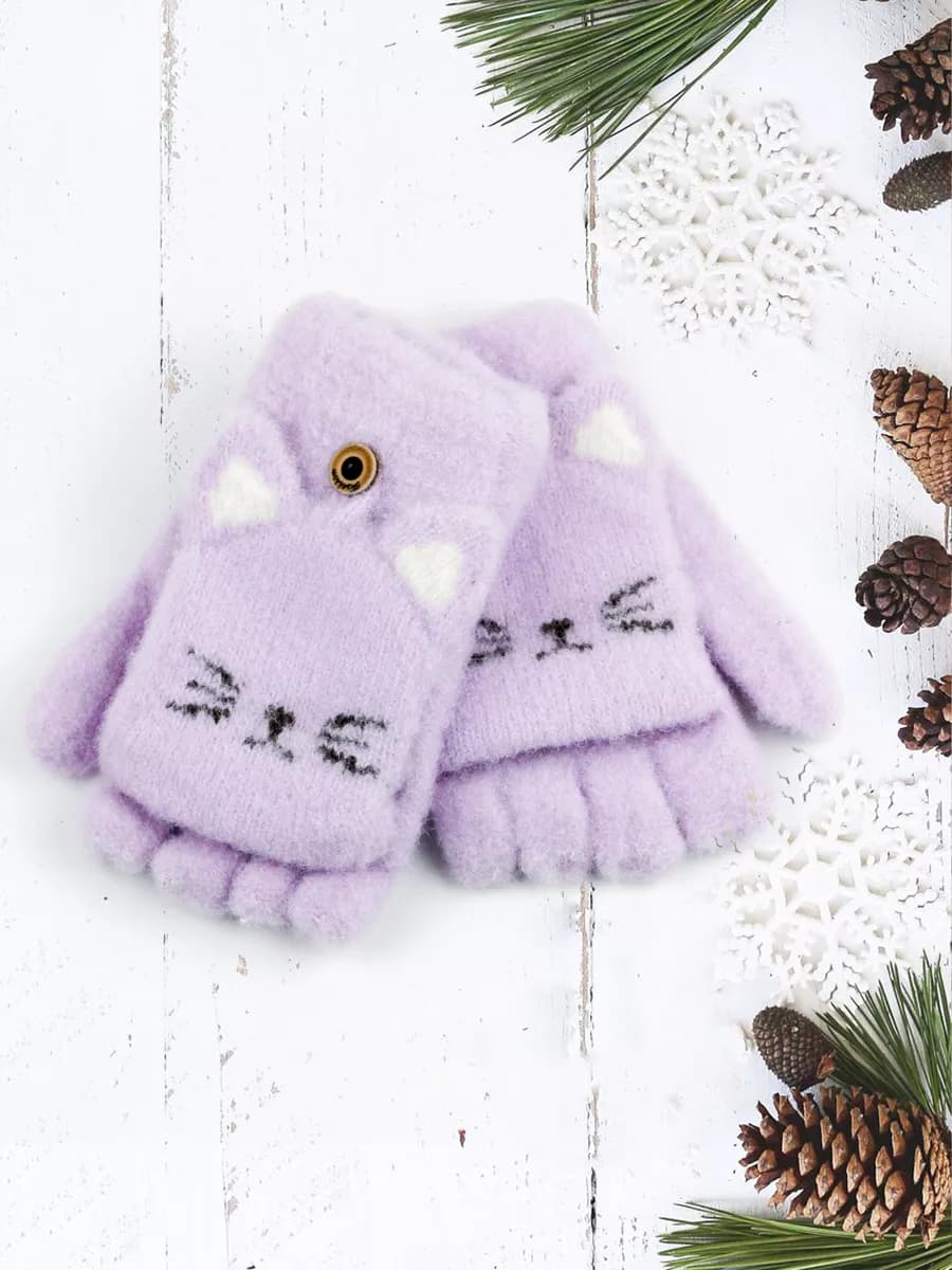 Митенки-перчатки-варежки без пальцев (5-8 лет)