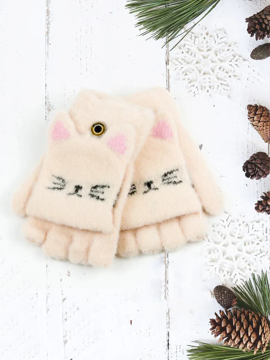 Митенки-перчатки-варежки без пальцев (5-8 лет)