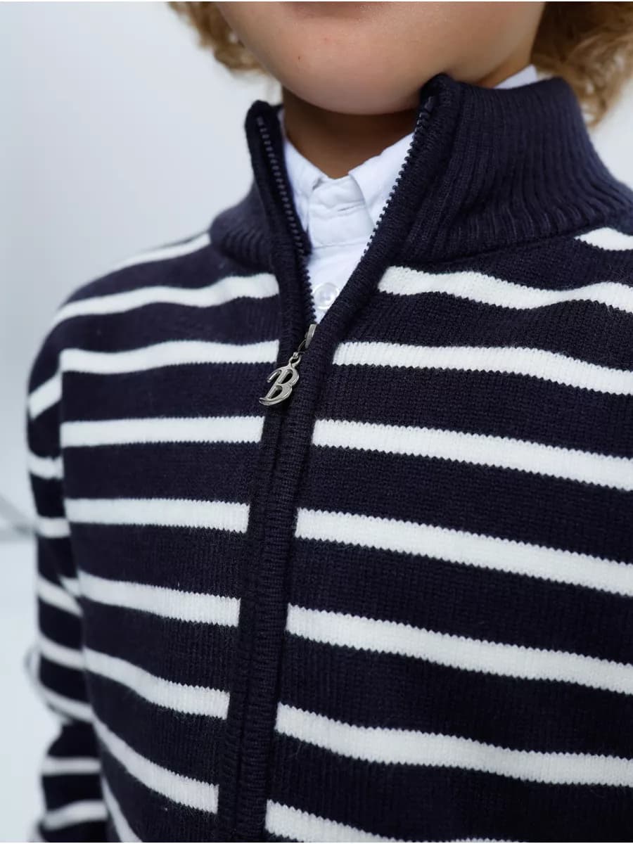 Свитер с горлом на молнии школьный теплый