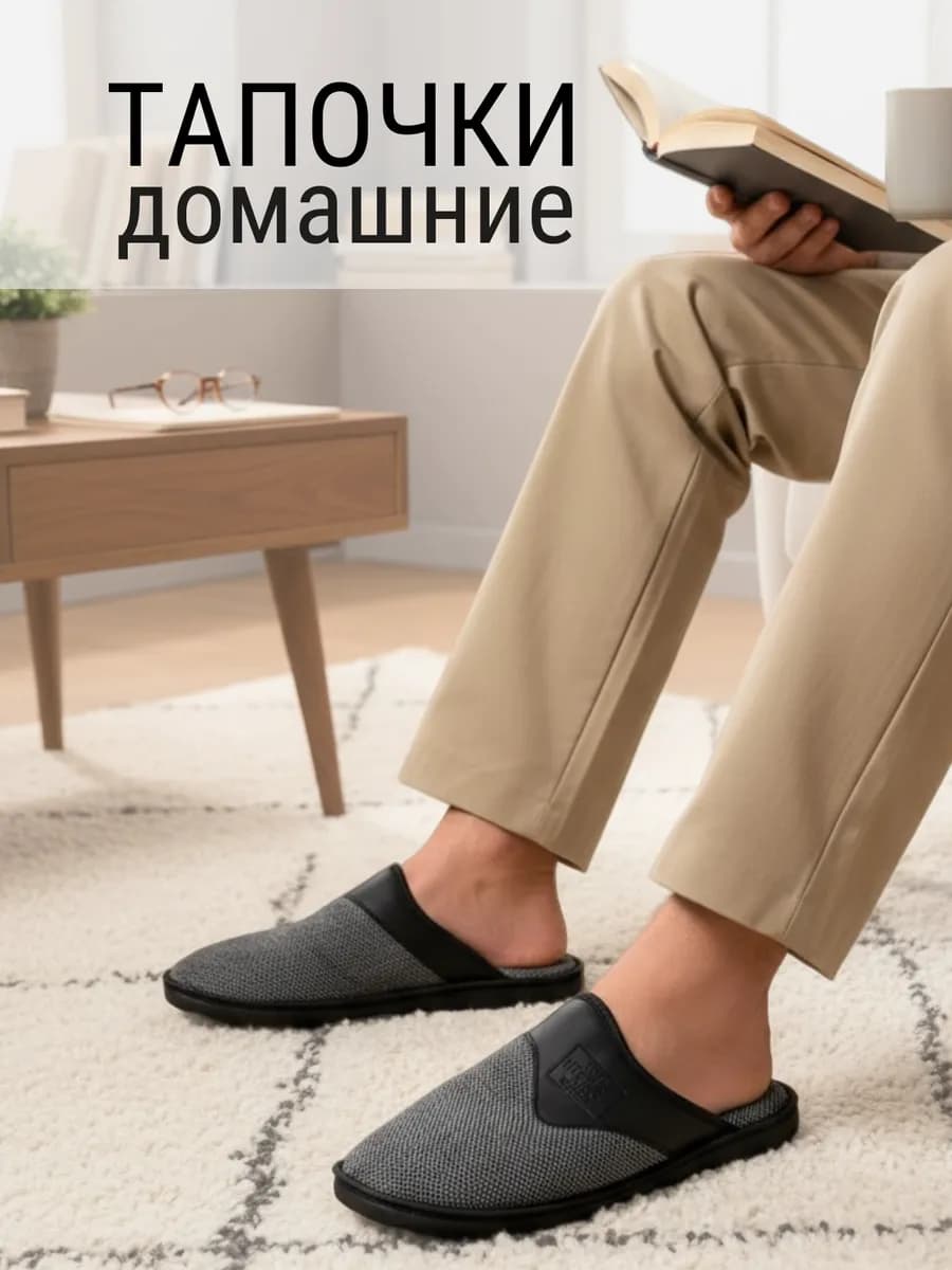 Тапочки домашние закрытые - фото 1