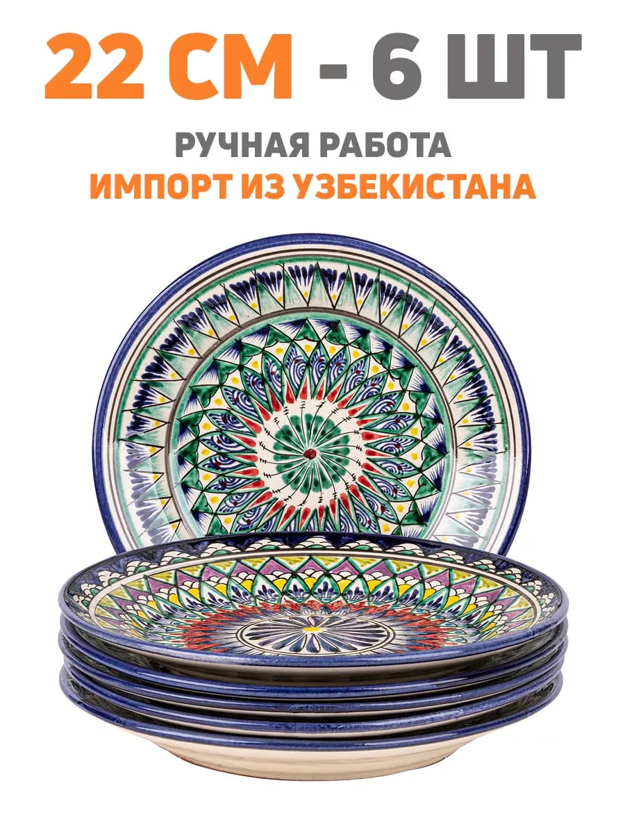 Керамический набор тарелок и посуды 22 см