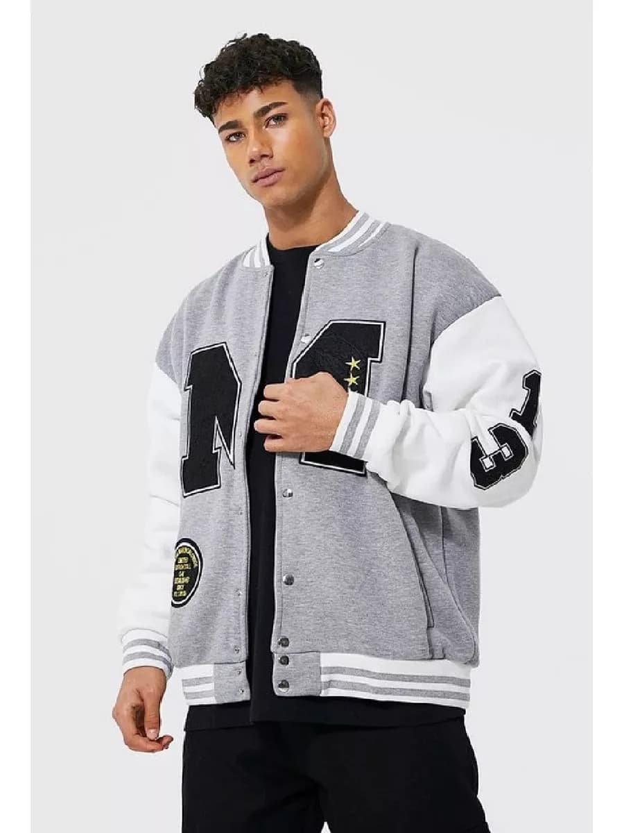 Толстовка Бомбер оверсайз на кнопках