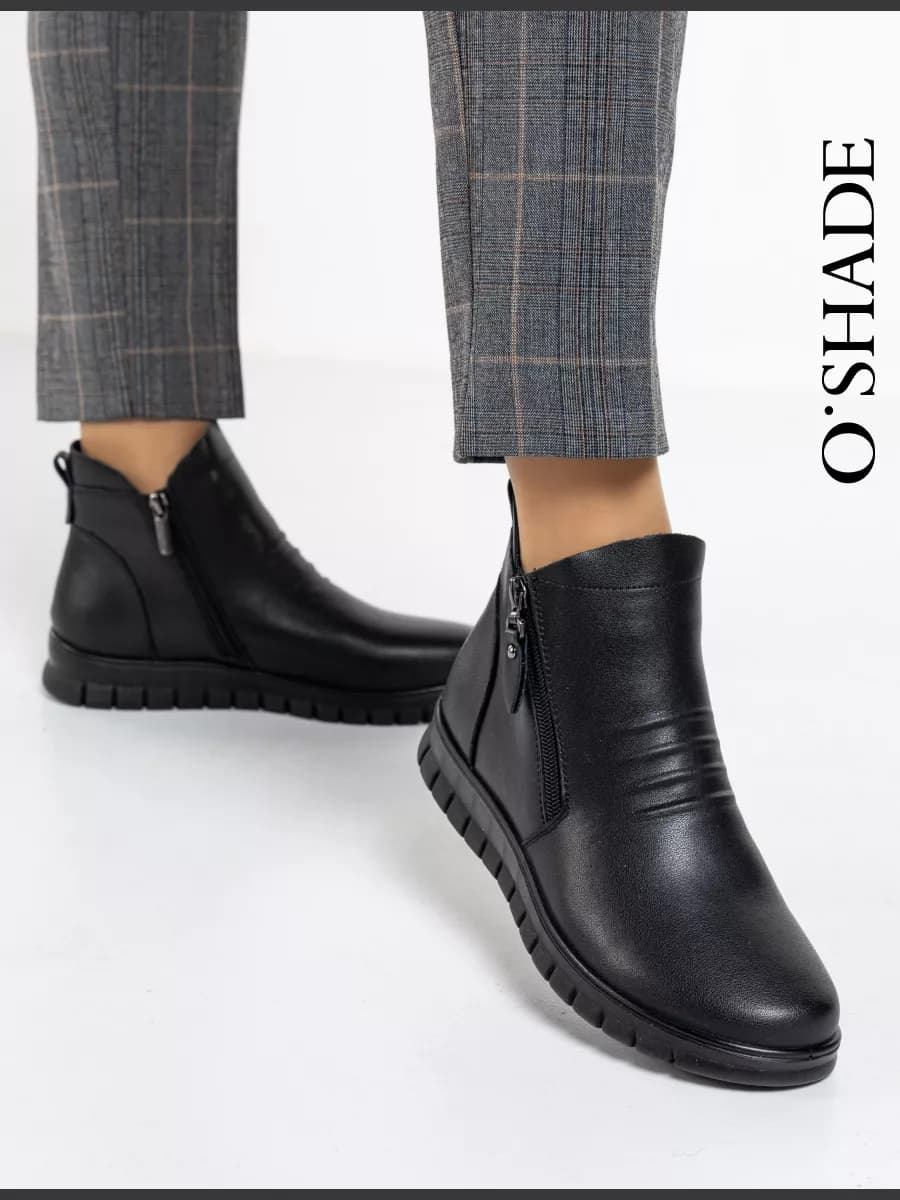 Ботинки женские демисезонные на широкую ногу