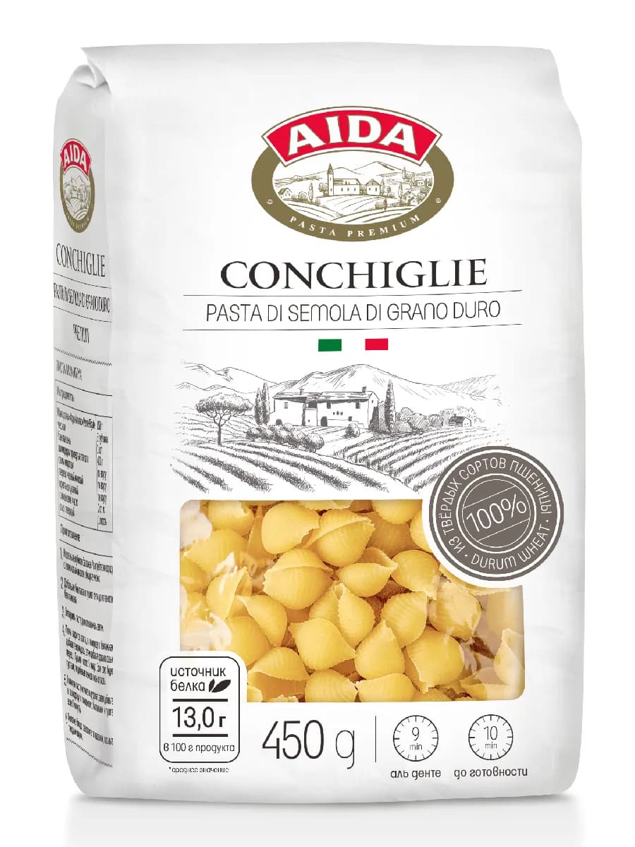 Макаронные изделия Conchiglie Ракушки 450г