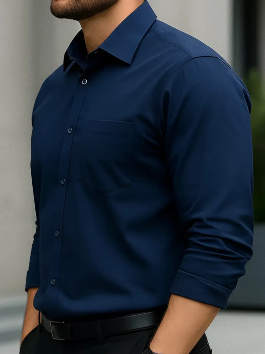 Рубашка с длинным рукавом классическая - фото 1